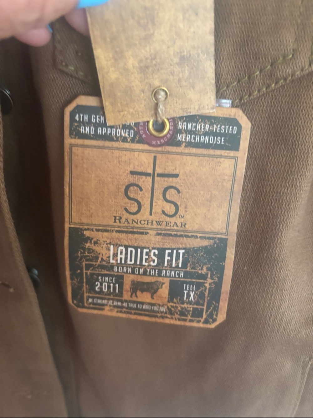 STS Ranchwear Women's Brown Work Jacket with Cream Sherpa Collar - Picture 4 of 14
